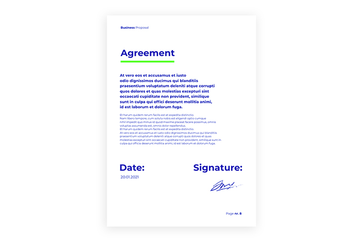how to write a business proposal - the acceptance section