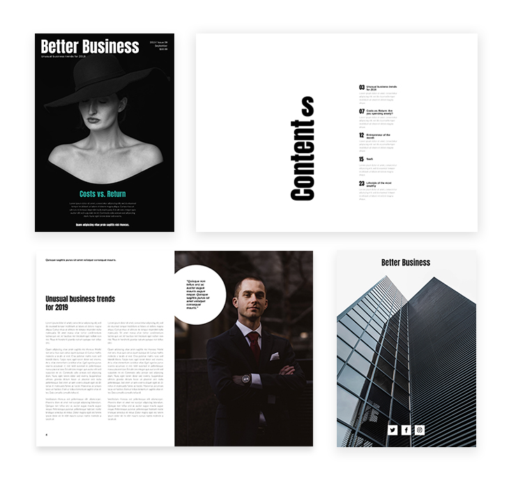 Grey Business Magazine Template