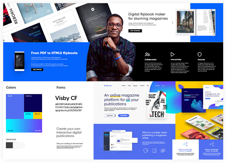 Flipsnack stylescapes that helped define the new design direction