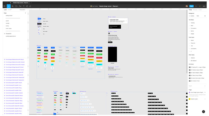 Sample of Flipsnack's design system