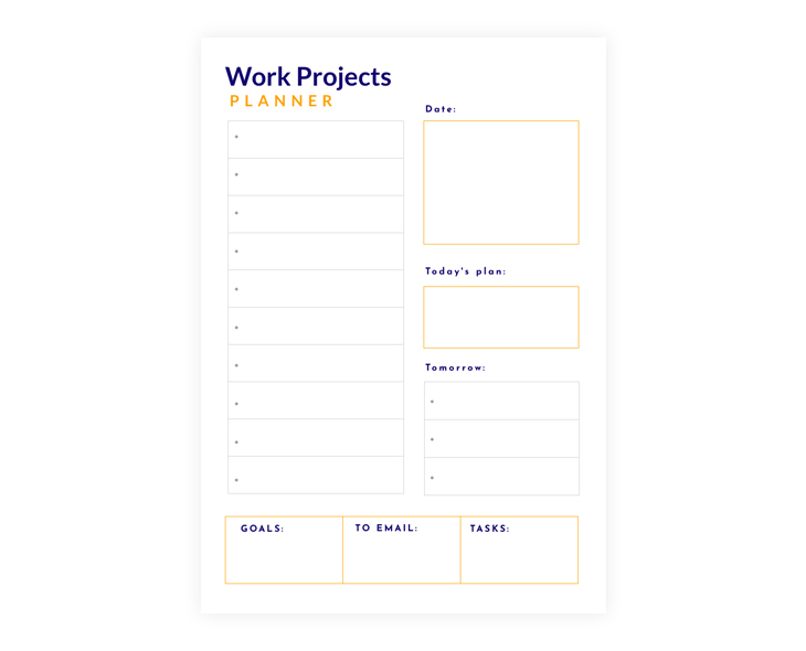 One Page Daily Planner Sample