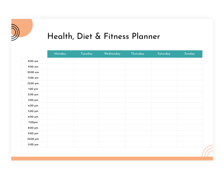 Weekly & Hourly Planner Template