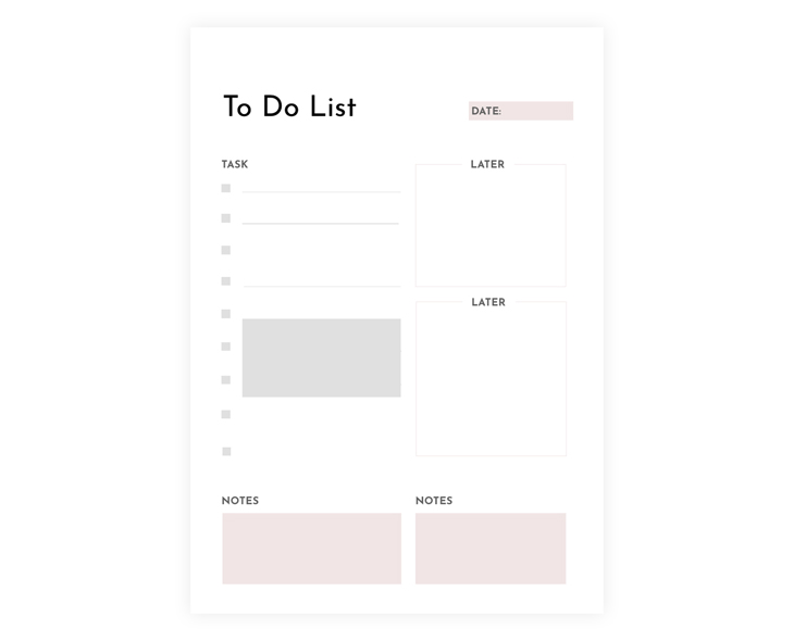 Blank To Do List Template Design