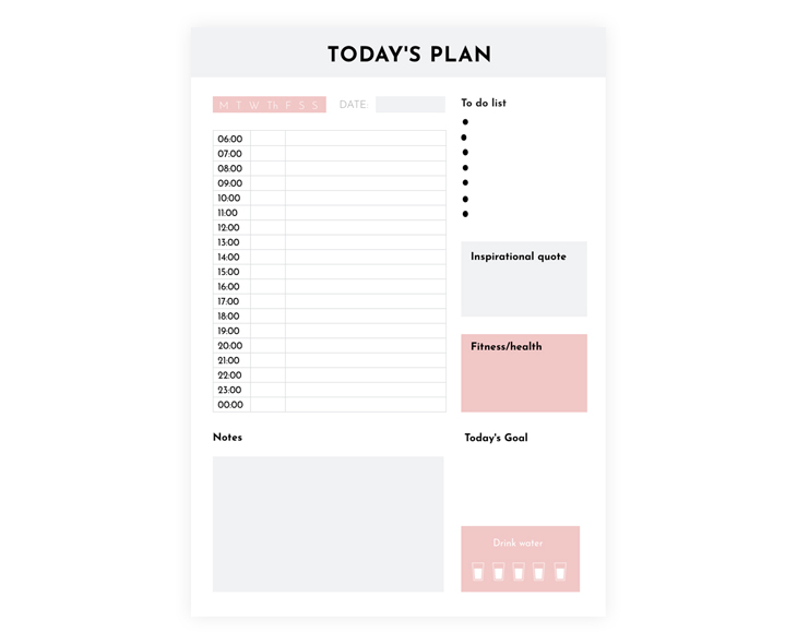 Hourly Printable Daily Schedule Template