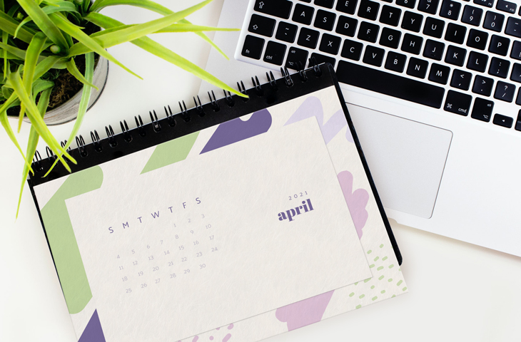 example of a calendar mockup