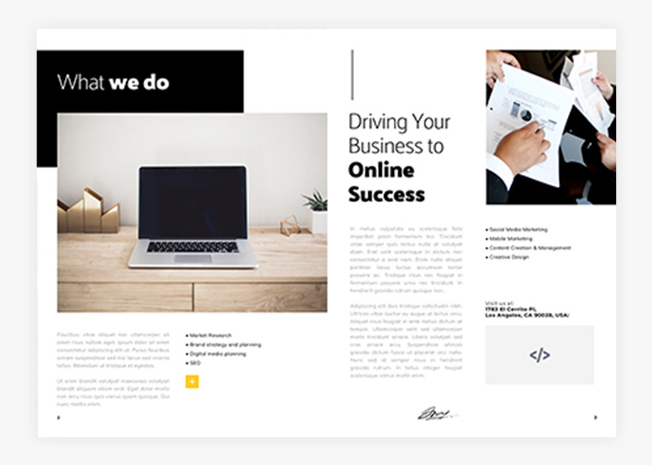 Embedded map in the Interactive Marketing Agency Brochure Template in Flipsnack