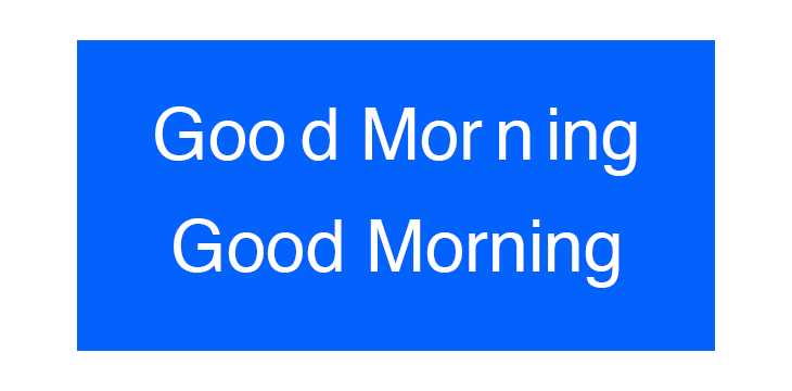 Text with different kerning