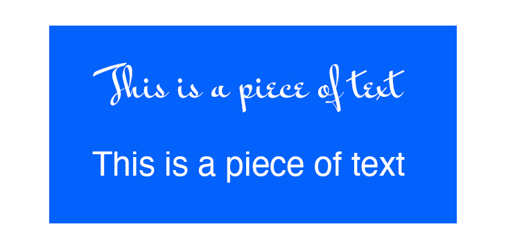 Text with different types of font