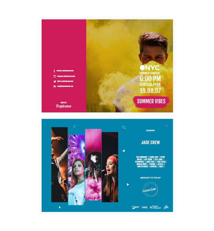 music festival trifold brochure template