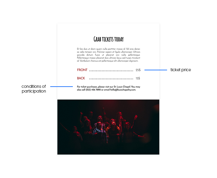 sample brochure with conditions of participations