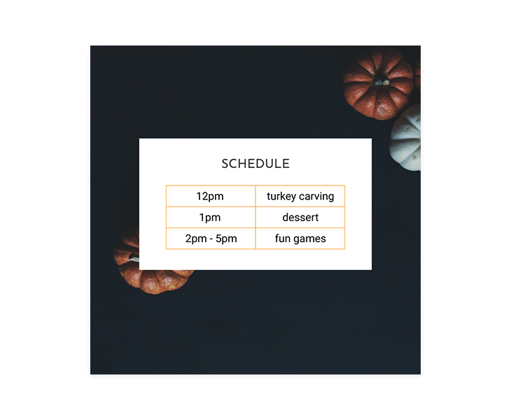 event program timetable