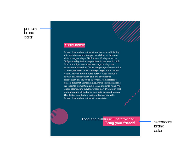 brand colors uploaded in your event brochure