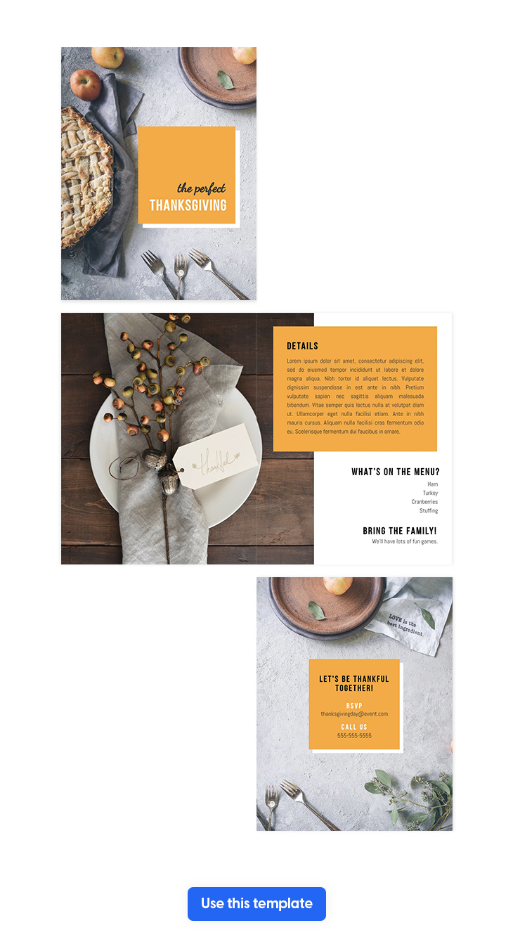 Thanksgiving Bi Fold Brochure Template