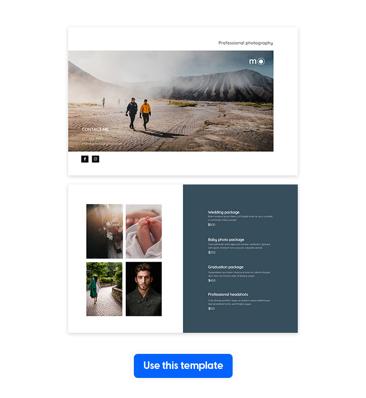 Photography brochure template in Flipsnack