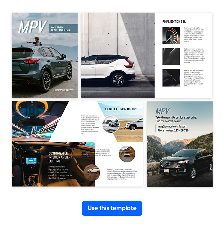 car brochure template in letter size