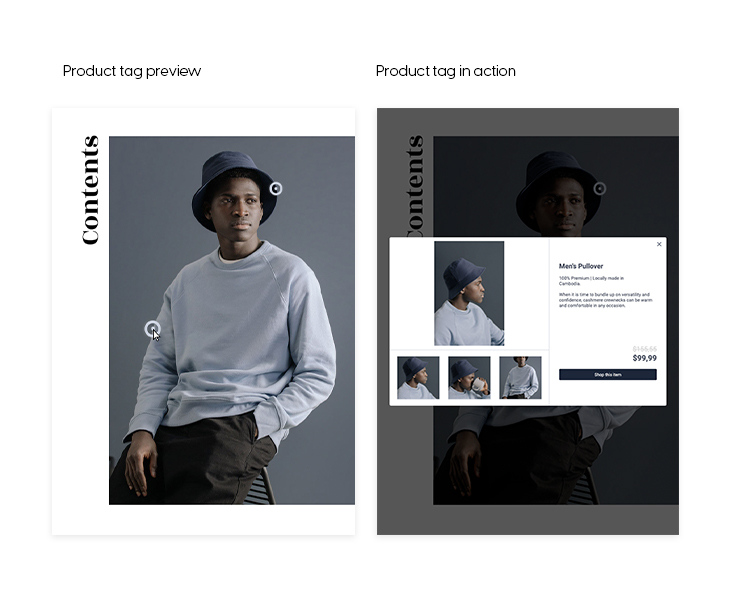 product tags in Flipsnack