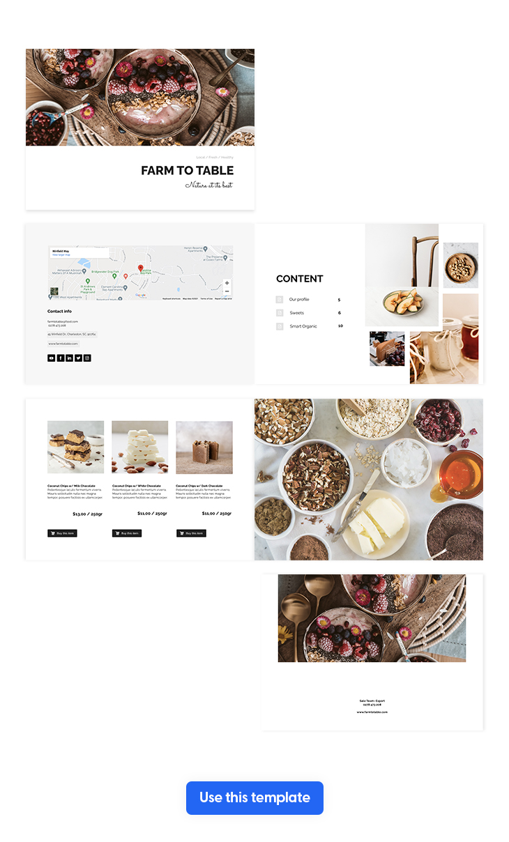 Interactive Food Catalog Design Template