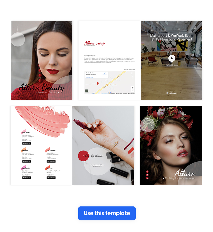 Interactive Make-up Product Catalog Template