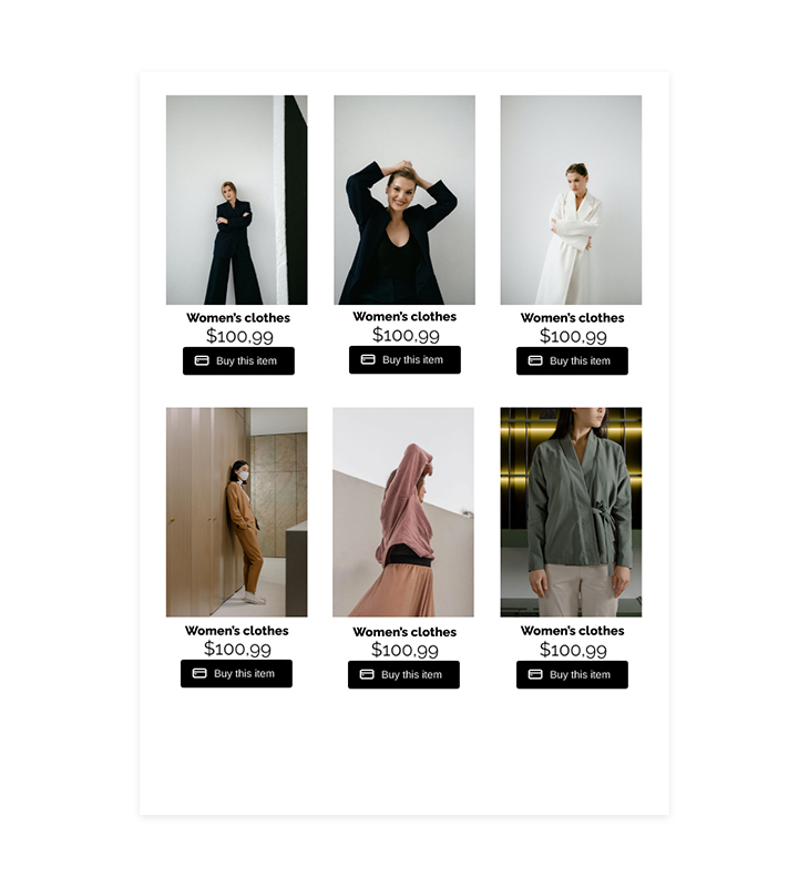 shopping buttons in Flipsnack