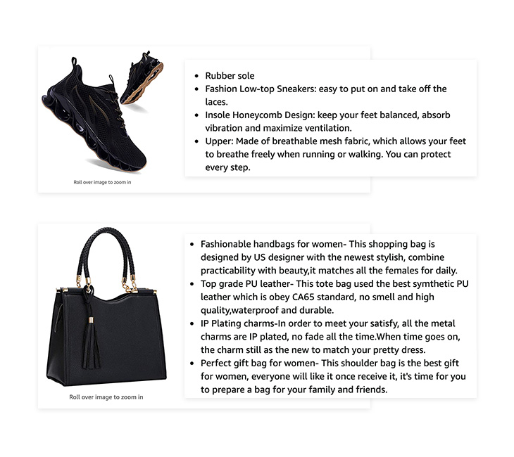 writing on point product descriptions