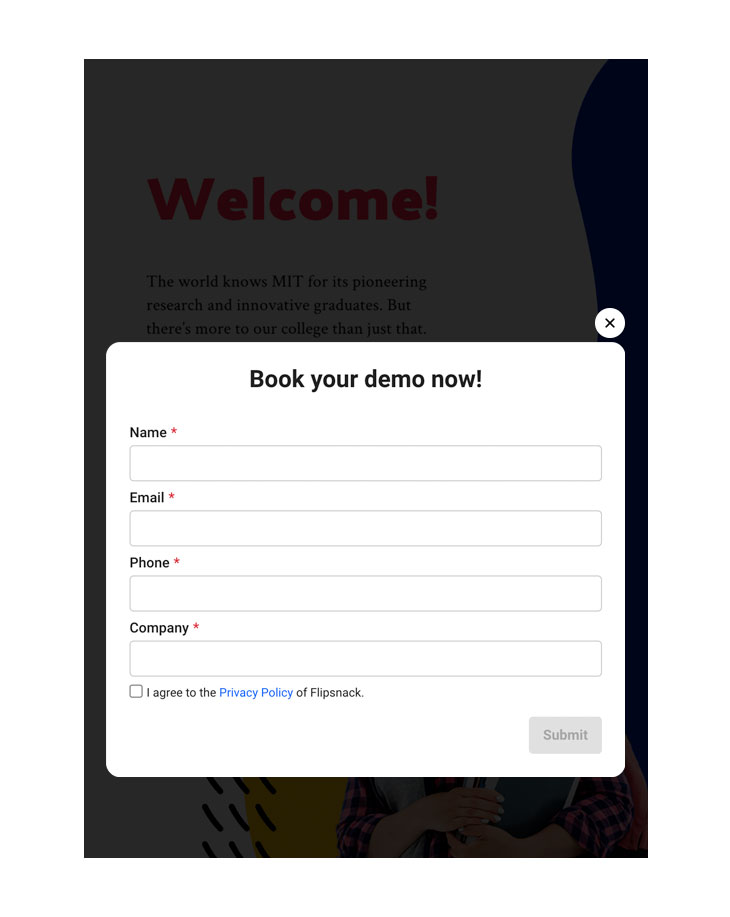 Lead form for demo