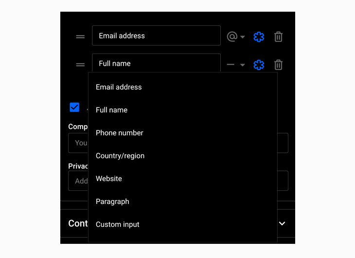 Lead generation form in Flipsnack