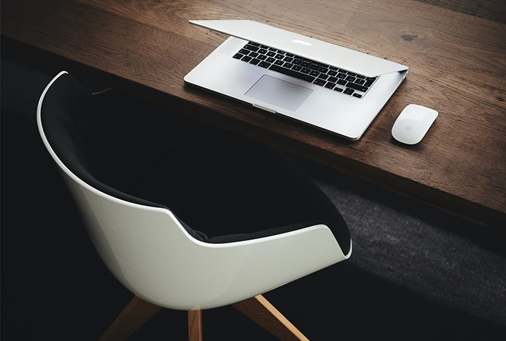 Empty chair at desk
