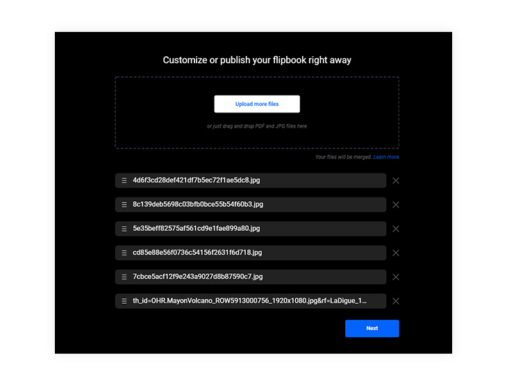 Upload in Flipsnack