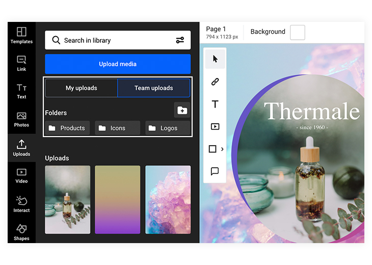 Team uploads in Flipsnack