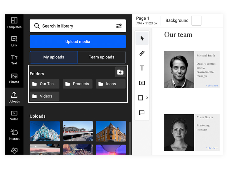 Increase work productivity with upload folders