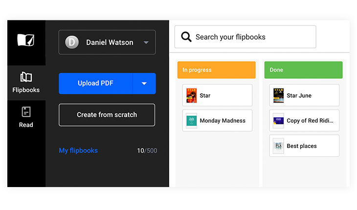 Work productivity with labels in Flipsnack