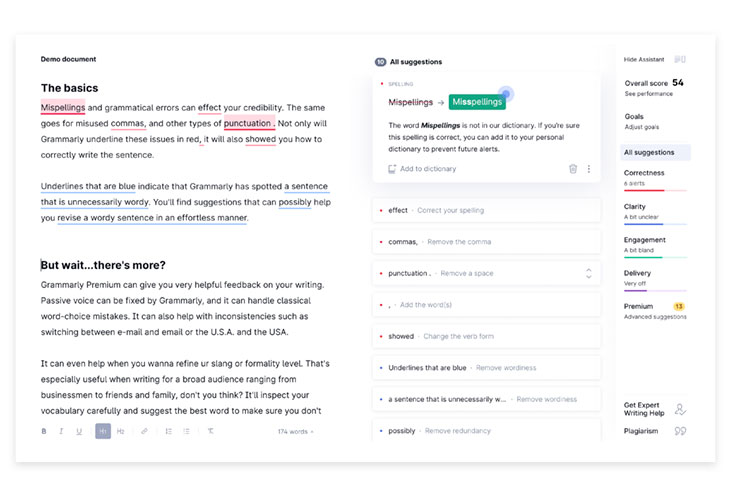 Grammarly interface