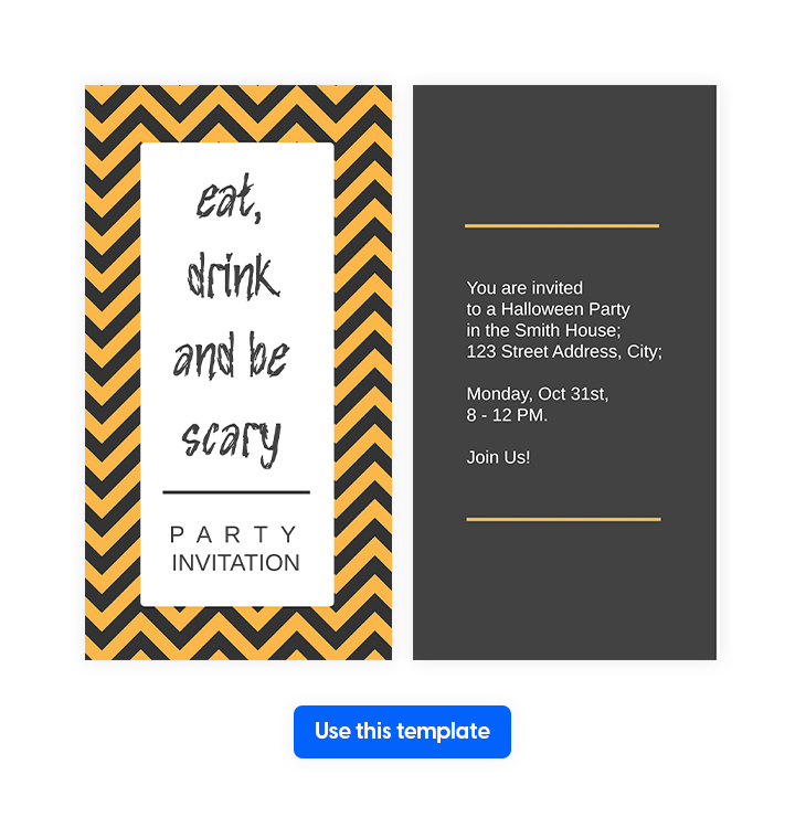 Halloween Party Invitation Template