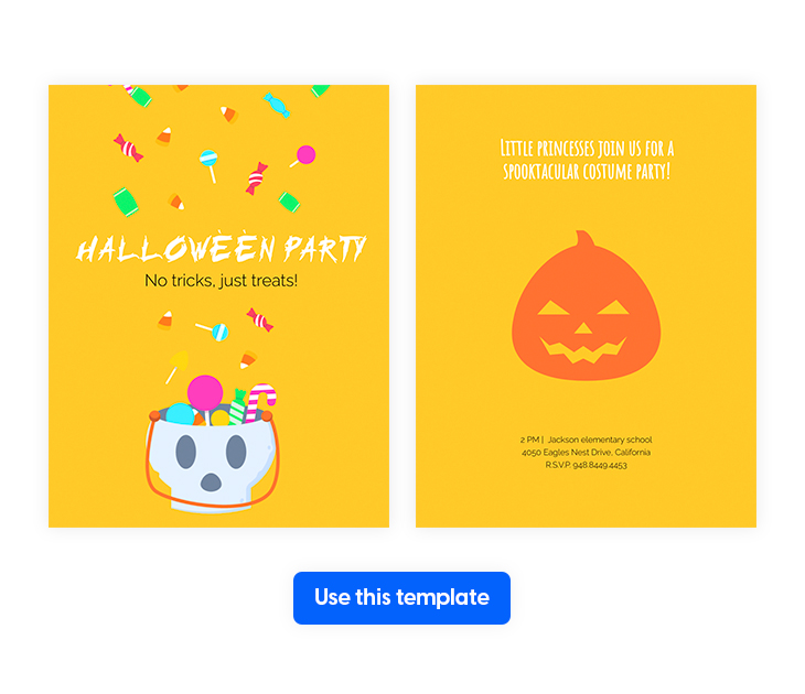 Colorful Halloween Party Invitation Template