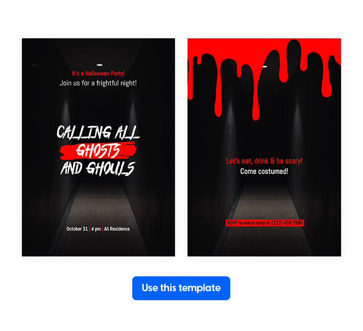 Ghosts Halloween Party Invitation Template