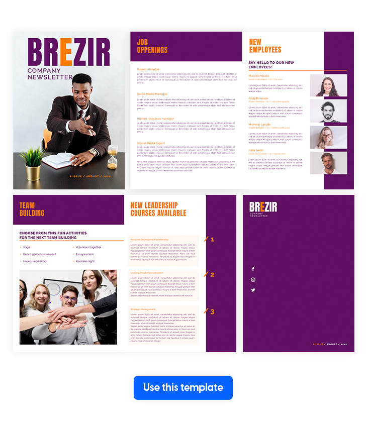 Interactive HR Newsletter Design Template