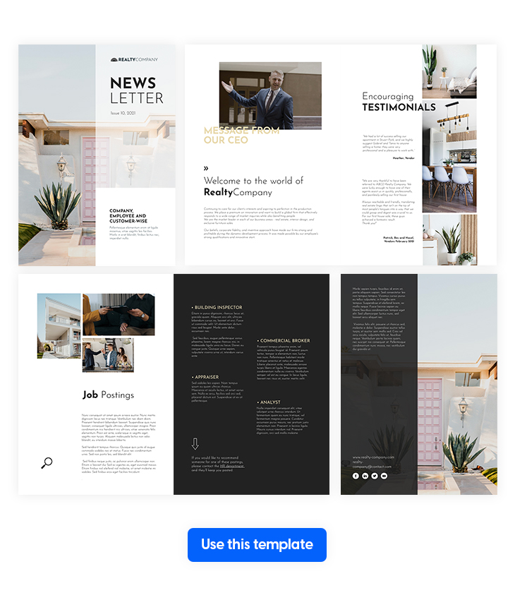 Interactive Real Estate Internal Newsletter Template