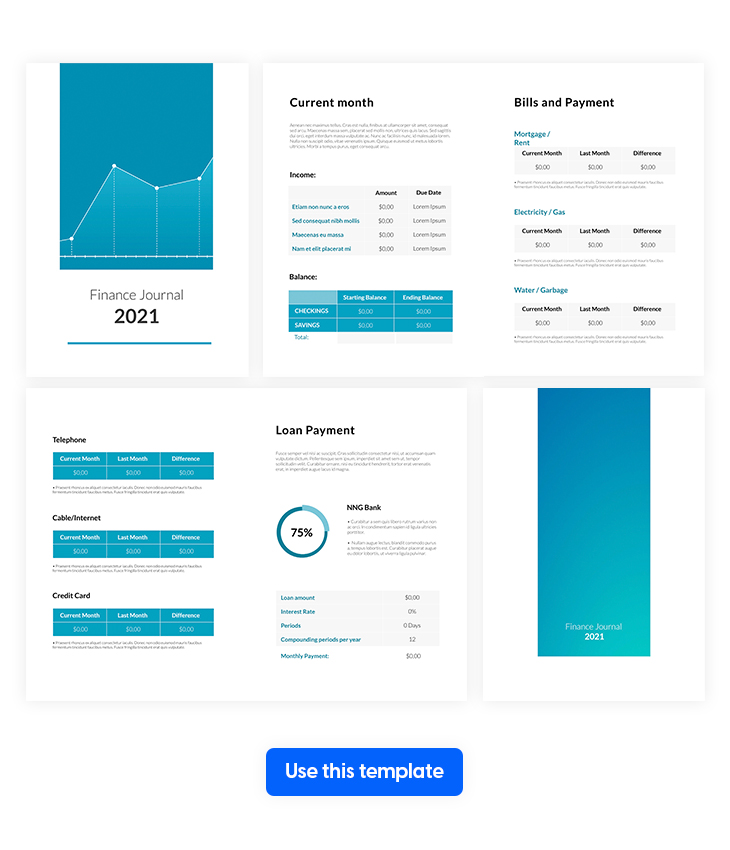 Online Finance Journal Template