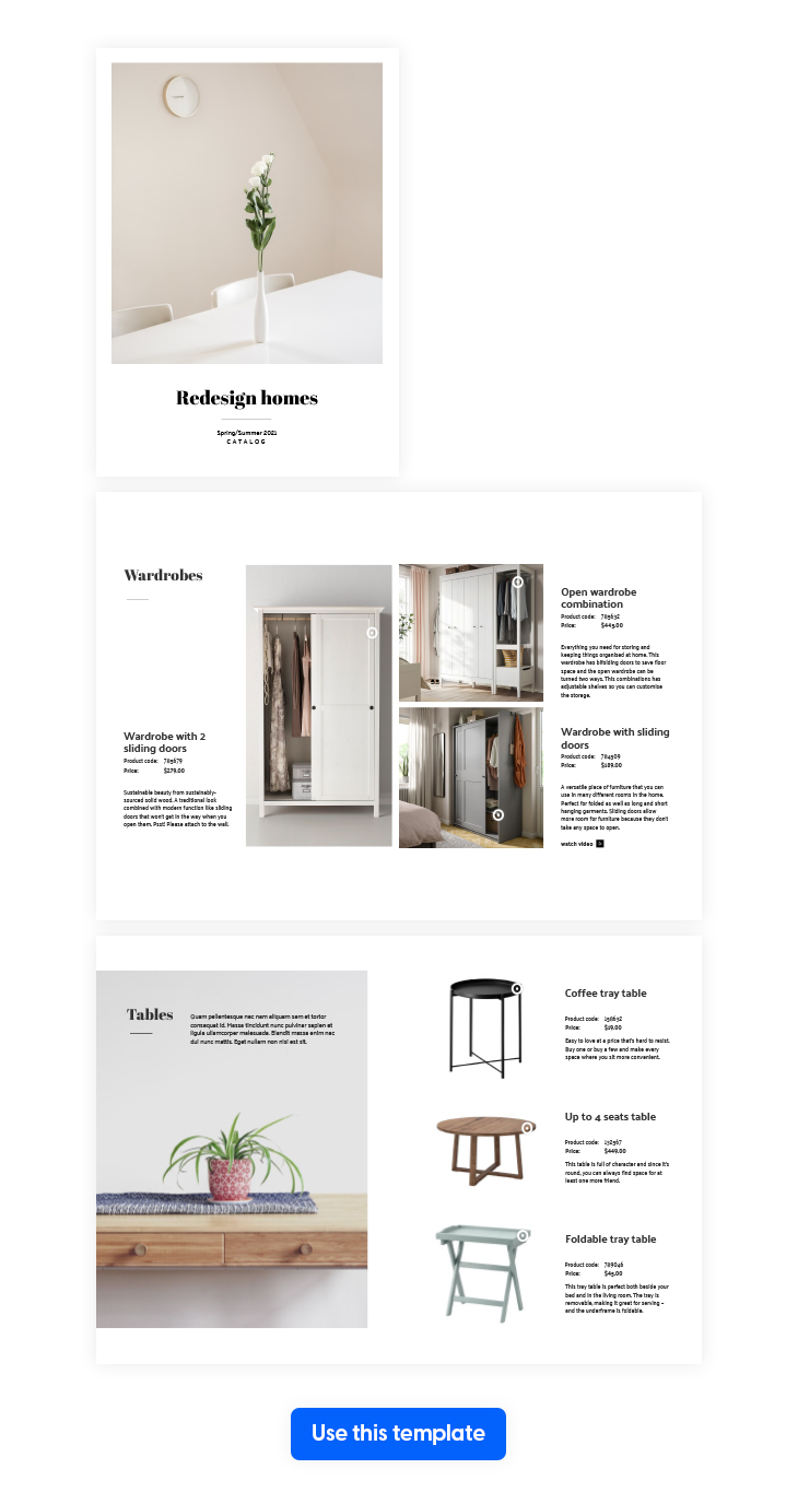 automated home decor catalog template made in Flipsnack