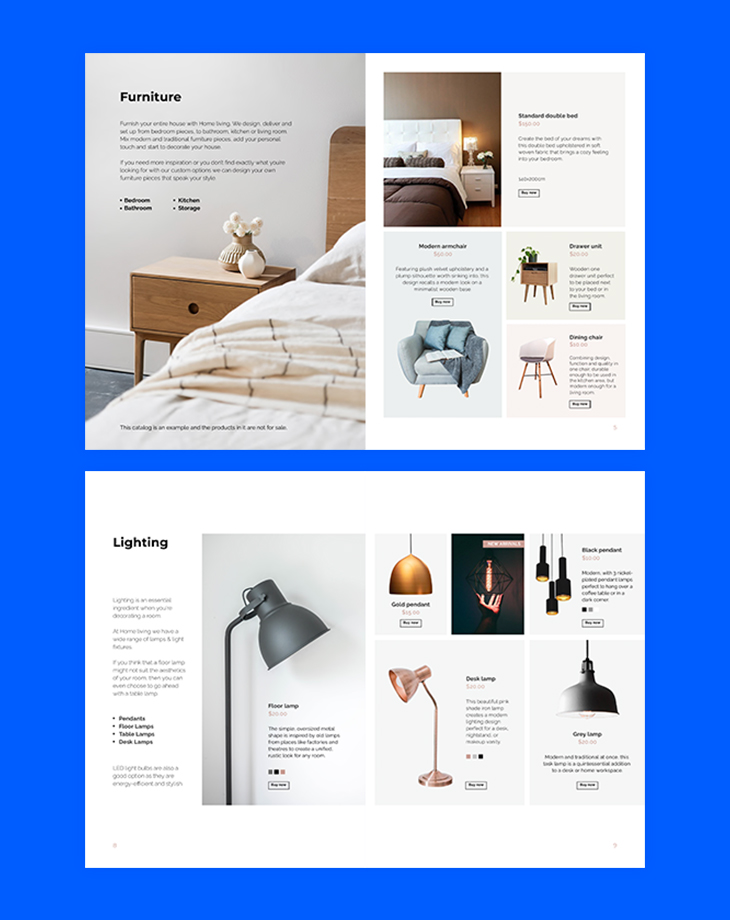 Shopify integration in a product catalog design example