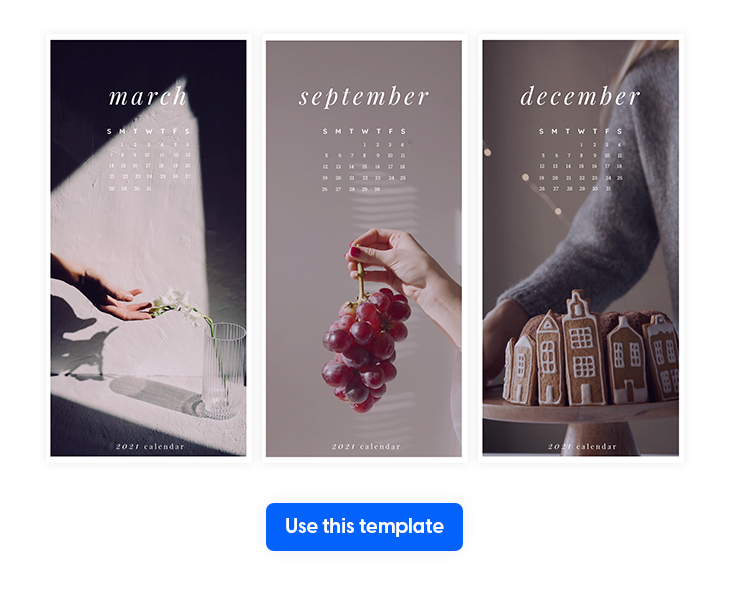 In motion online calendar template made in flipsnack