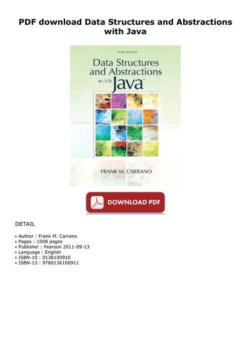 Pdf Download Data Structures And Abstractions With Java