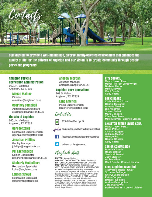 Angleton Parks Rec Playbook 2019 Fall Winter