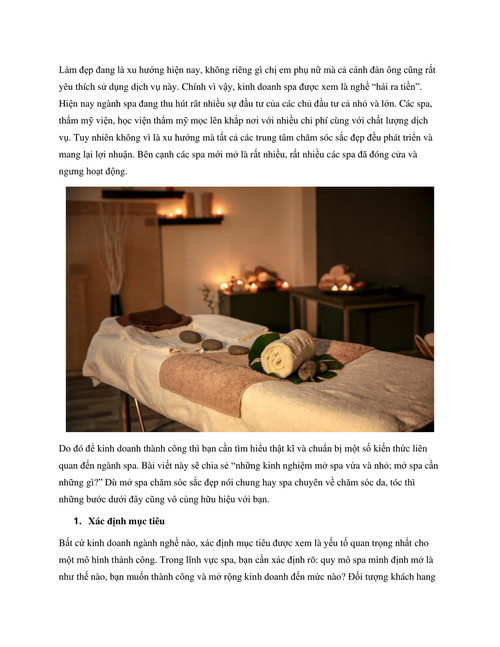 Kinh Nghiem Mo Spa Kinh Nghiem Mo Spa