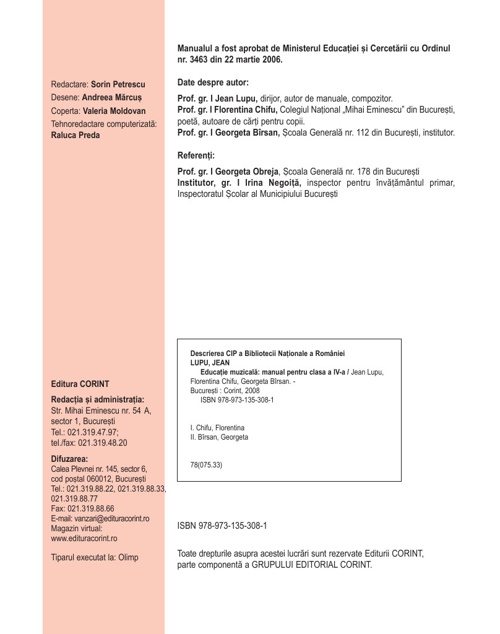 Educatie Muzicala Manual Pentru Clasa A Iv A