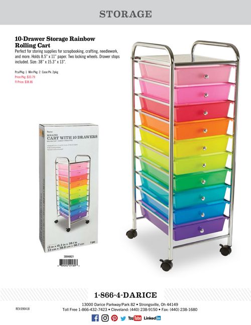 10 Drawer Storage Cart By Darice Inc Flipsnack