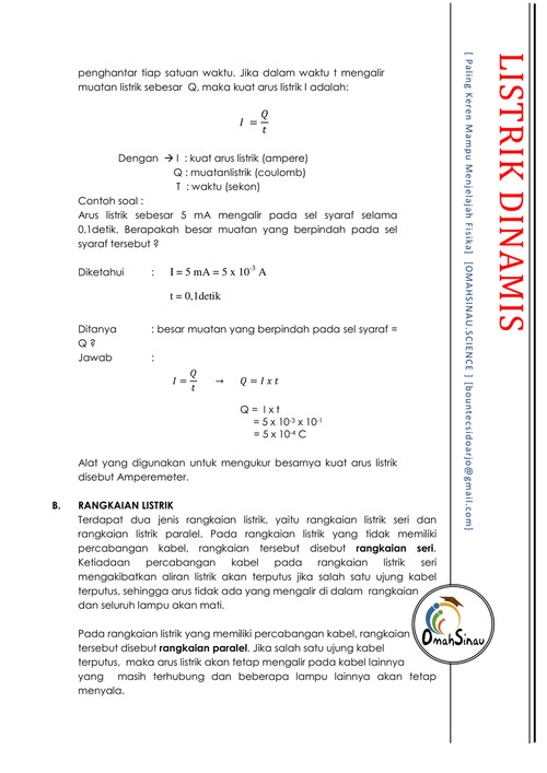 Contoh Soal Listrik Dinamis Kelas 9 Berbagai Contoh