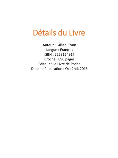 les apparences gillian flynn pdf