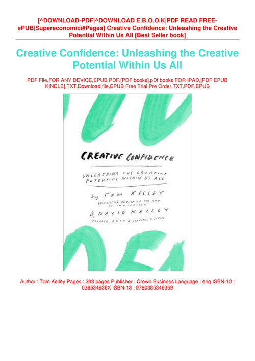 Pdf Download Creative Confidence Unleashing The Creative