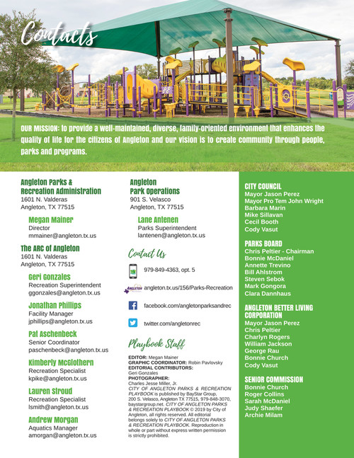Angleton Parks Recreation Playbook Summer Fall Flipbook